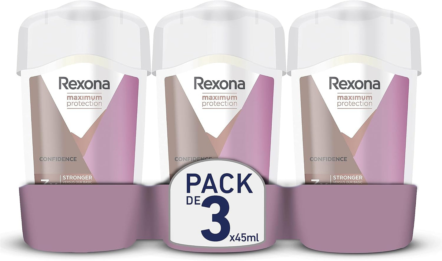 Rexona Maximum Protection Antiperspirant Deo Stick för effektivt skydd mot kraftig svettning Confidence skyddar mot svett och dålig lukt i 96h 45 ml